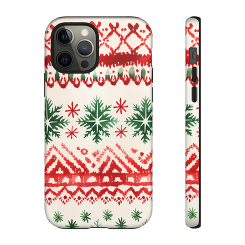 Watercolor Study of Christmas Patterns - Impact Resistant Phone Case iPhone 12 Pro Matte